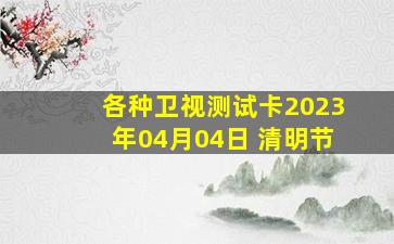 各种卫视测试卡2023年04月04日 清明节